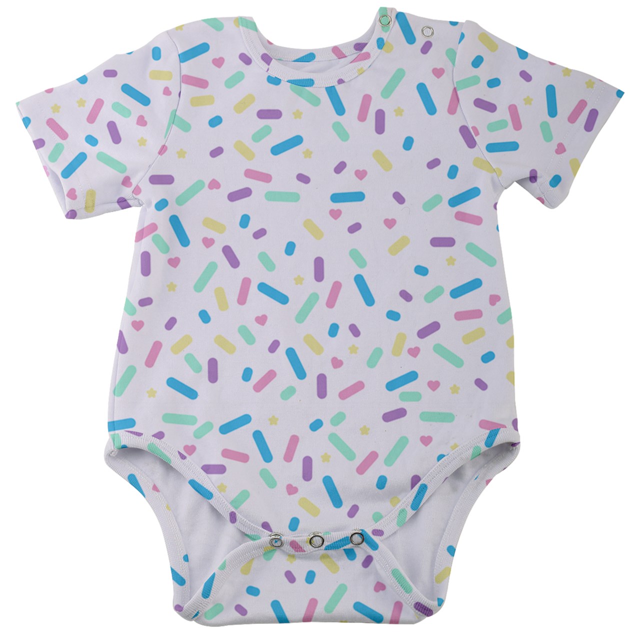 Sprinkle Party Baby Short Sleeve Bodysuit - Vanilla