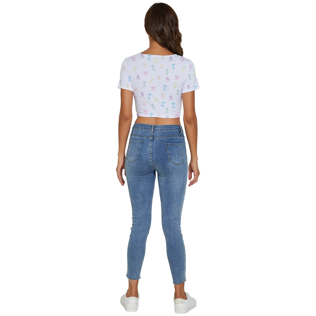 Enchanted Mycology Short Sleeve Square Neckline Crop Top