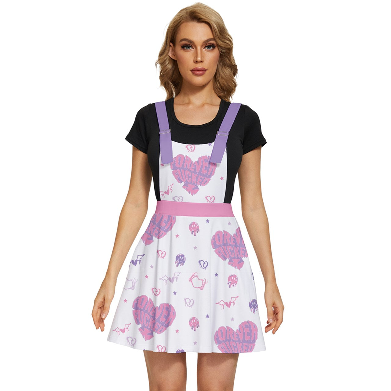 Forever FFFed Apron Dress - White