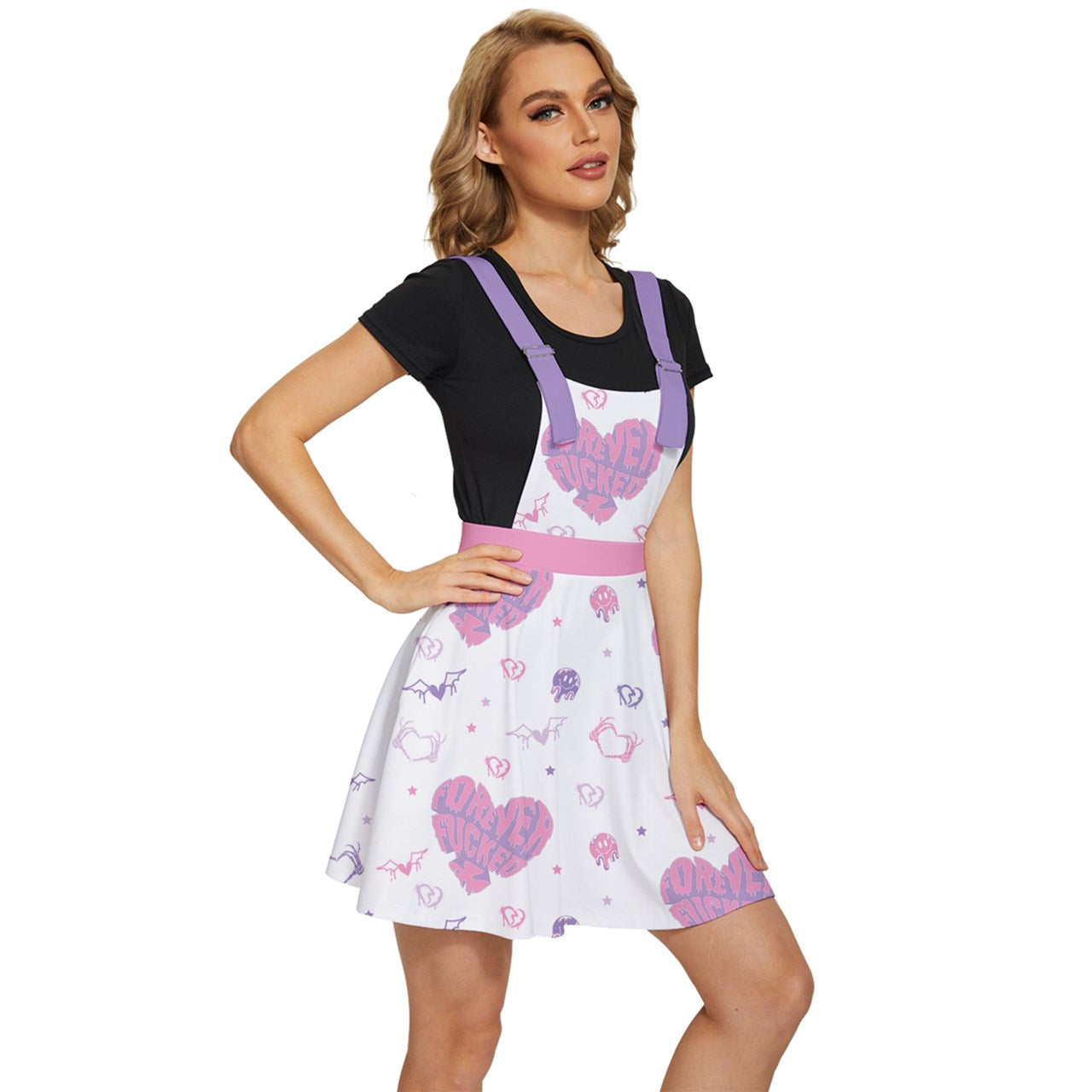 Forever FFFed Apron Dress - White