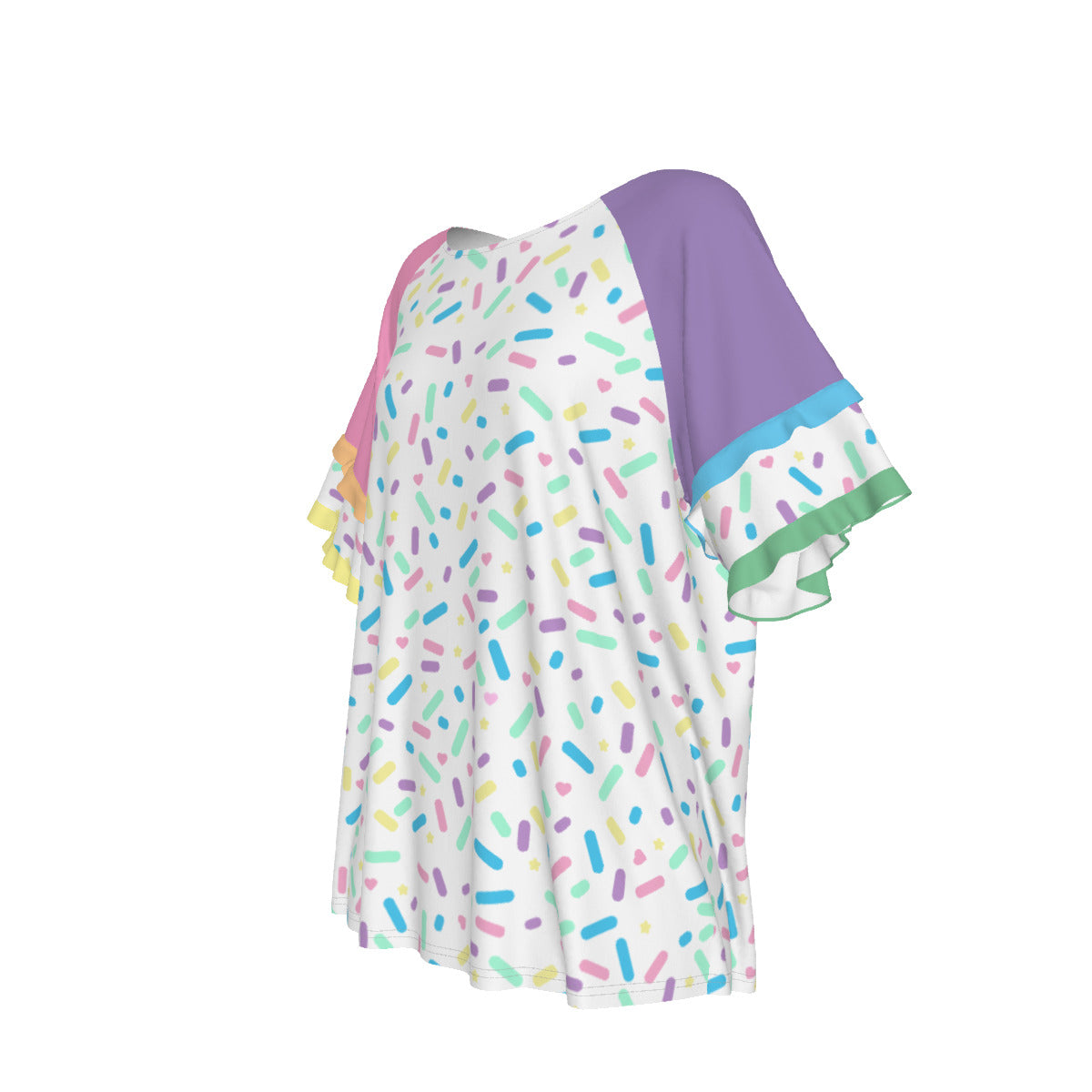 Sprinkle Party - Vanilla Round Neck Raglan Sleeve T-shirt