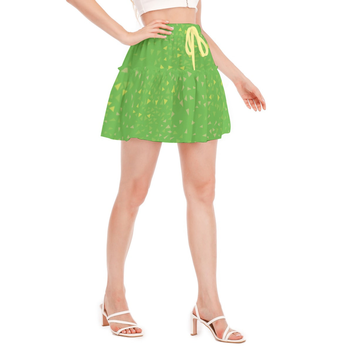 The Grass is Greener on My Island Ruffled Mini Skirt