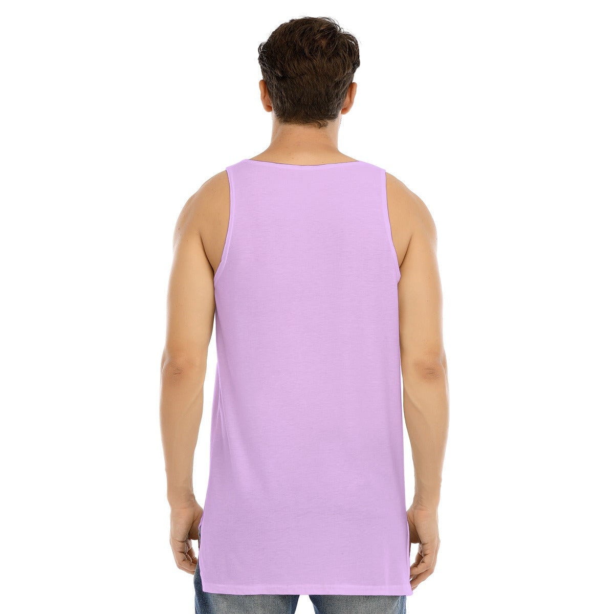 Friendly Dolly Men's Curved Hem Long Tank Top
