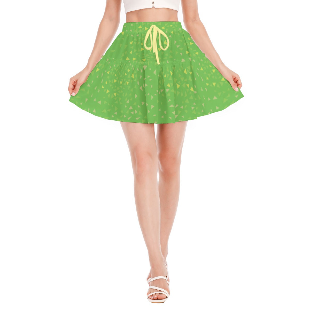 The Grass is Greener on My Island Ruffled Mini Skirt