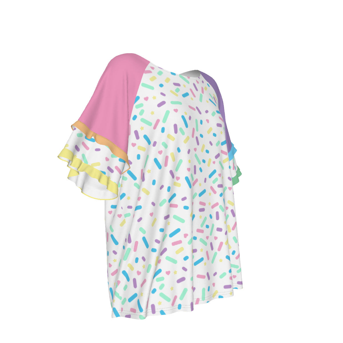 Sprinkle Party - Vanilla Round Neck Raglan Sleeve T-shirt