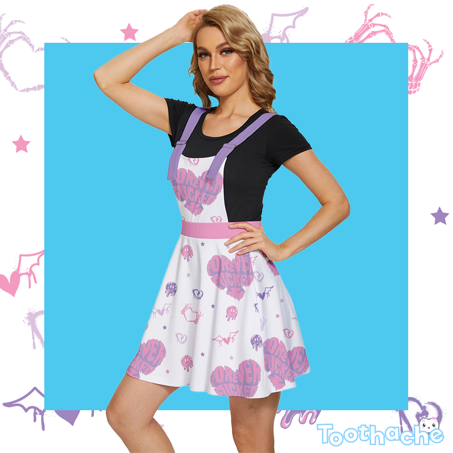 Forever FFFed Apron Dress - White