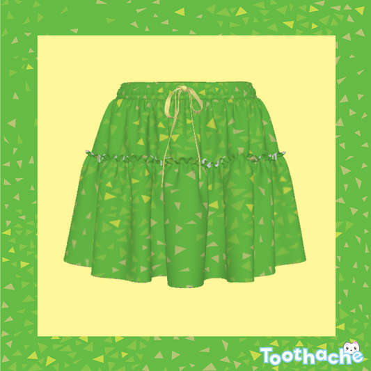 The Grass is Greener on My Island Ruffled Mini Skirt