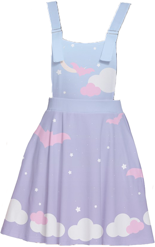 Spooky Pastel Twilight Whispers Apron Dress