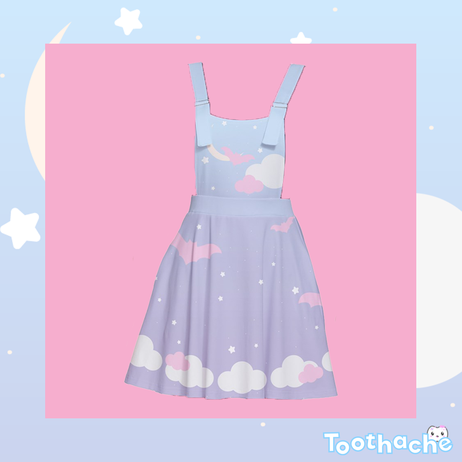 Spooky Pastel Twilight Whispers Apron Dress