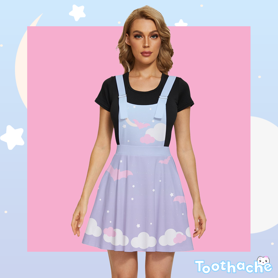 Spooky Pastel Twilight Whispers Apron Dress