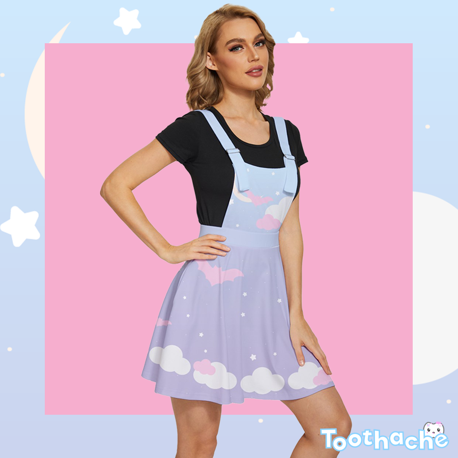 Spooky Pastel Twilight Whispers Apron Dress