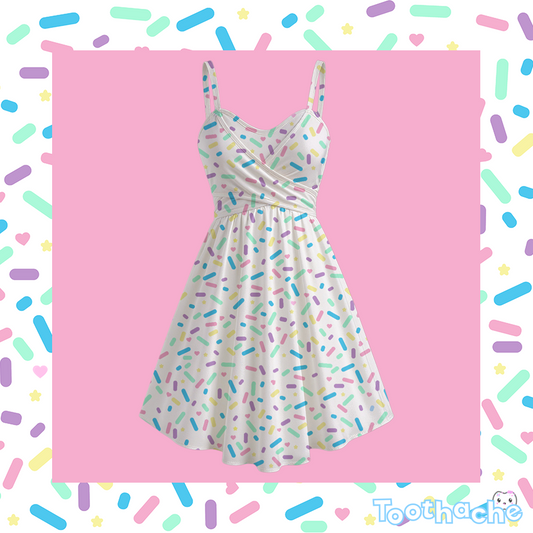 Sprinkle Party - Vanilla Spaghetti Strap Dress