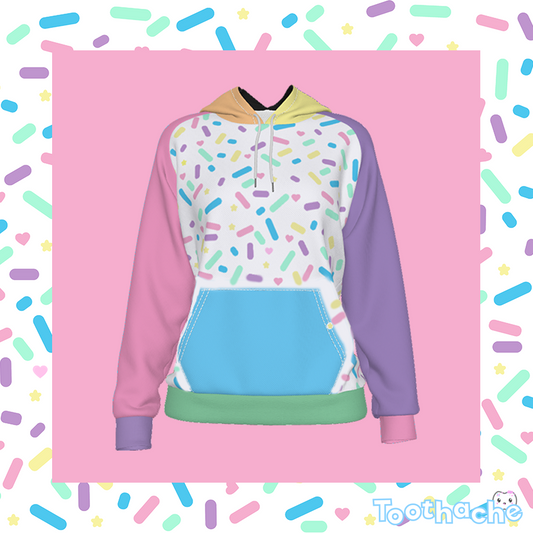 Sprinkle Party - Vanilla Raglan Pullover Hoodie