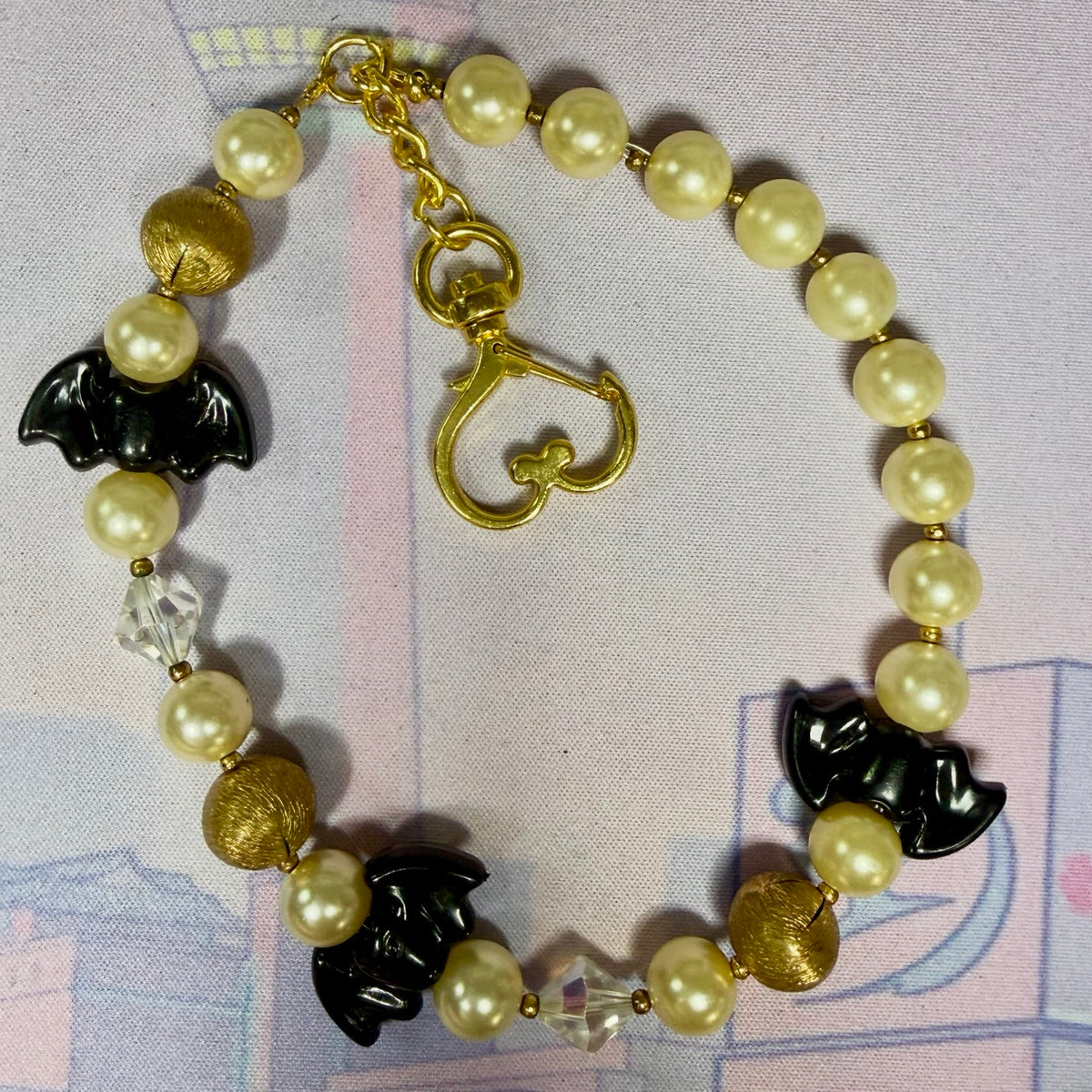Upcycled Vintage Pearl Bat Wristlet / Keychain (Limited)