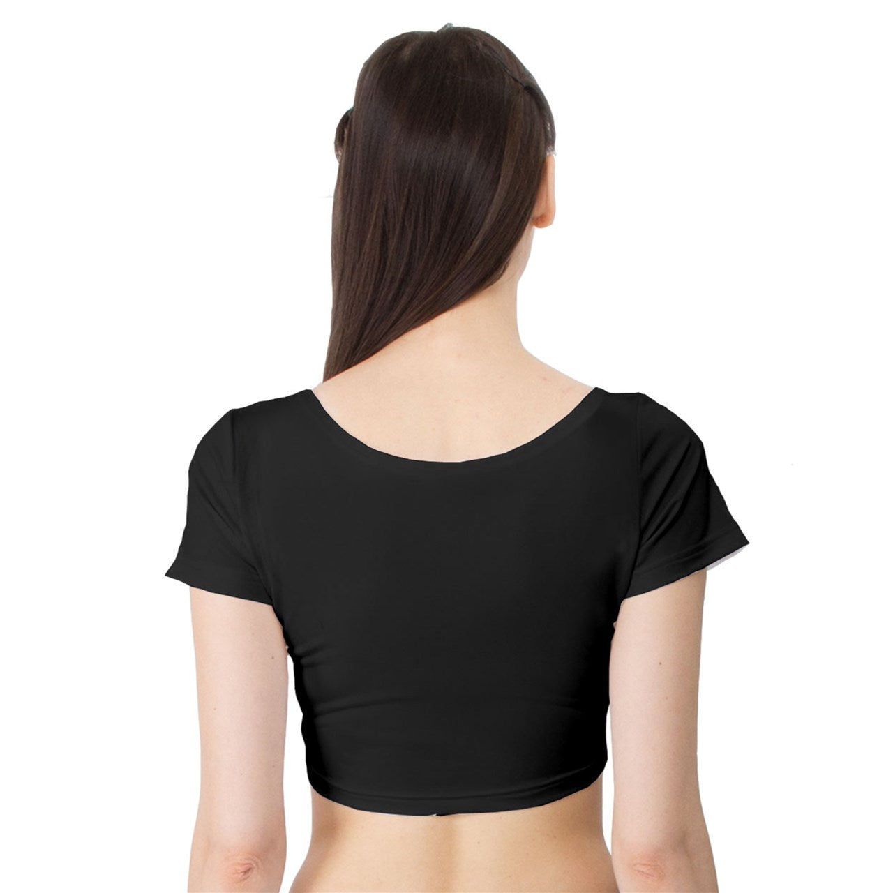 Friendly Dolly Crop Top Tee - Rainbow on Black