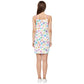 Retro Flowers Summer Tie Front Dress - White with Pink Tie