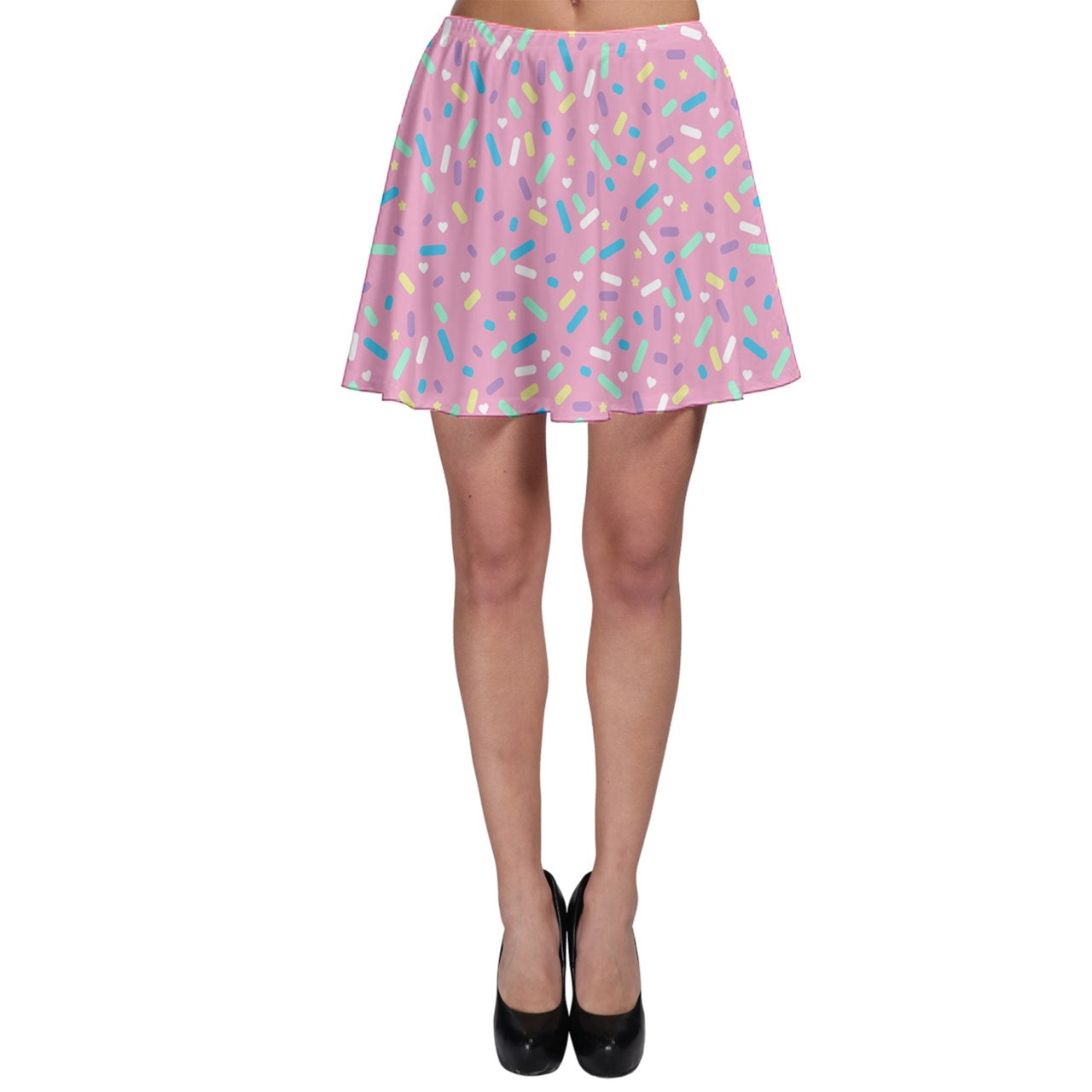 Sprinkle Party Skater Skirt - Strawberry