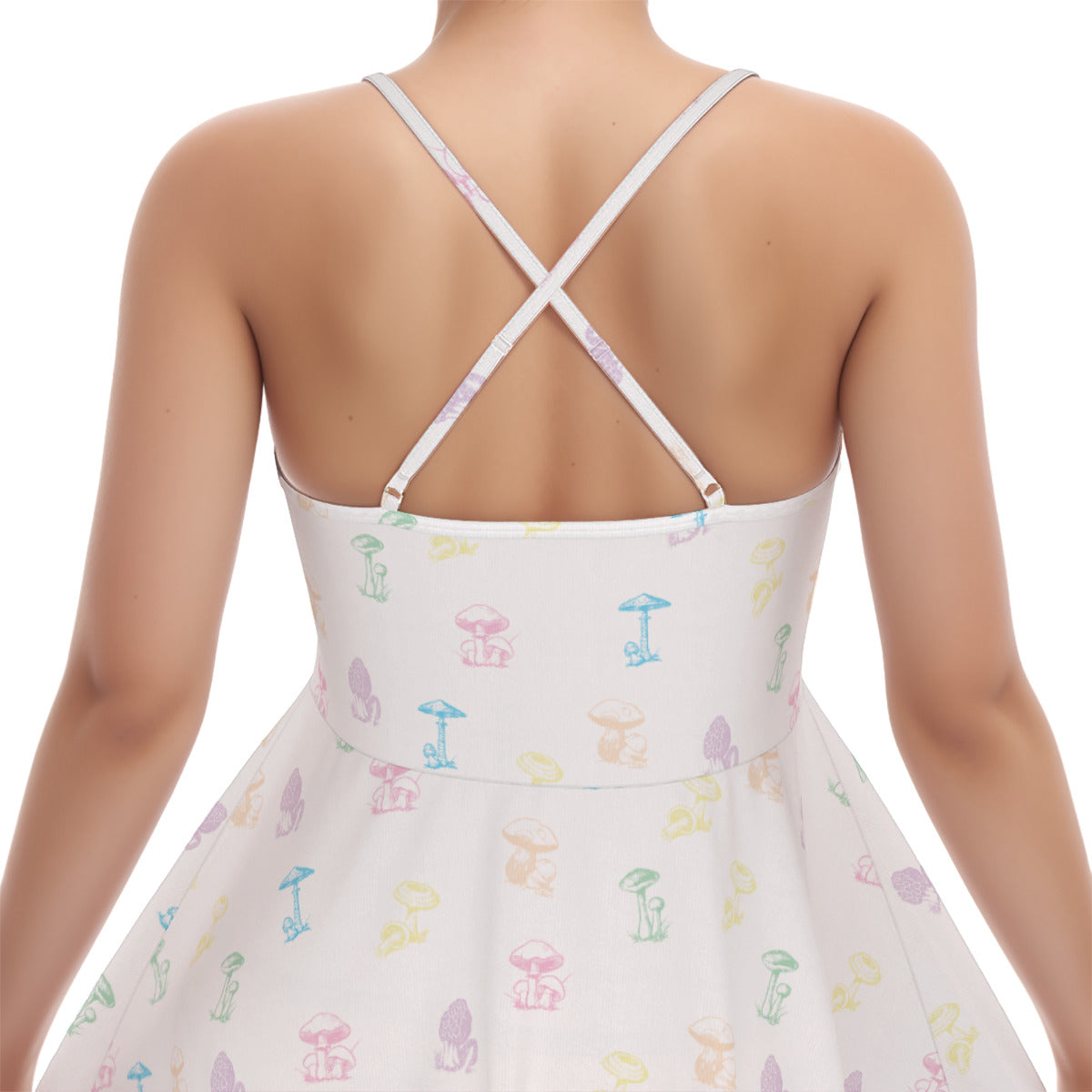 Enchanted Mycology Cross Cami Dress - White