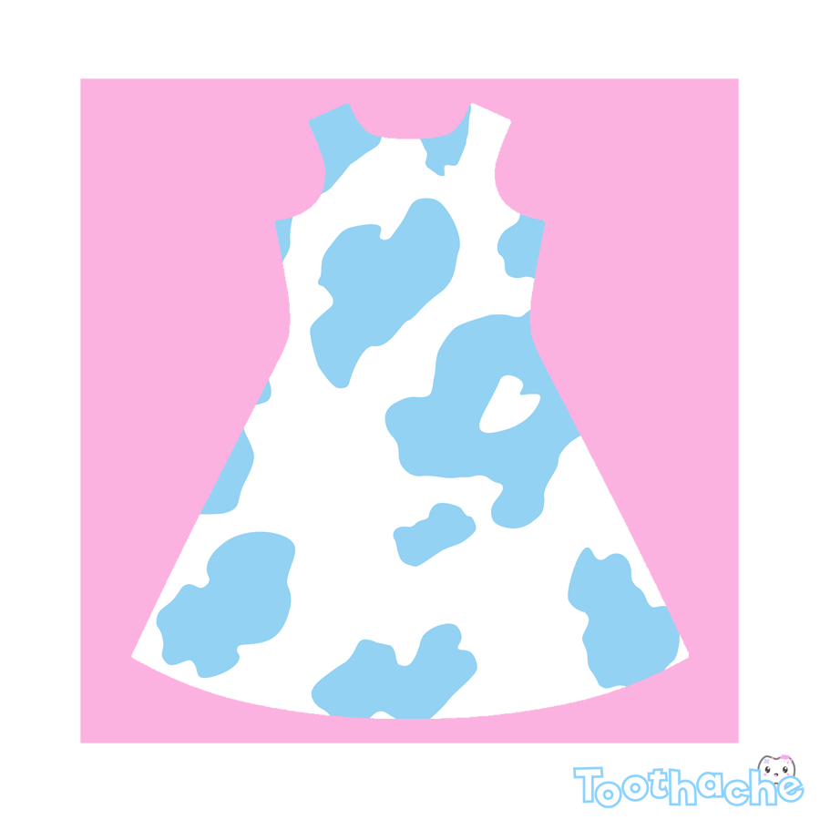 Cow Print Dress in Blue