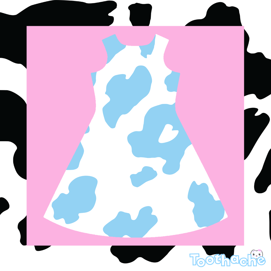 Cow Print Dress in Blue