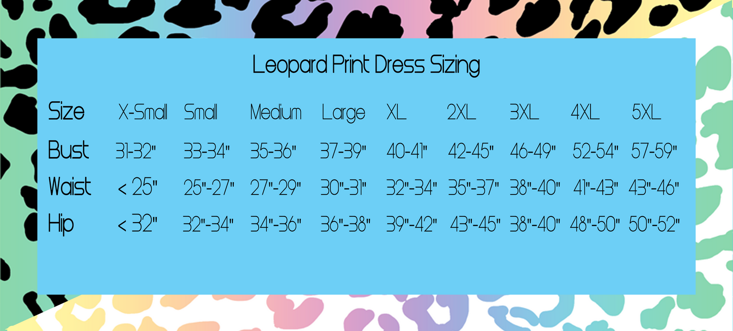 90's Style Leopard Print Apron Dress - Black Spots on Rainbow