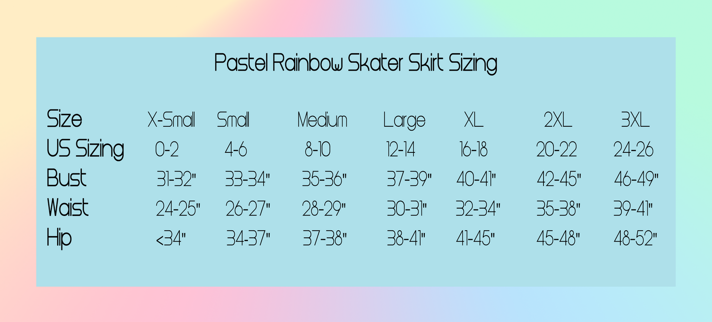 Pastel Rainbow Skater Skirt