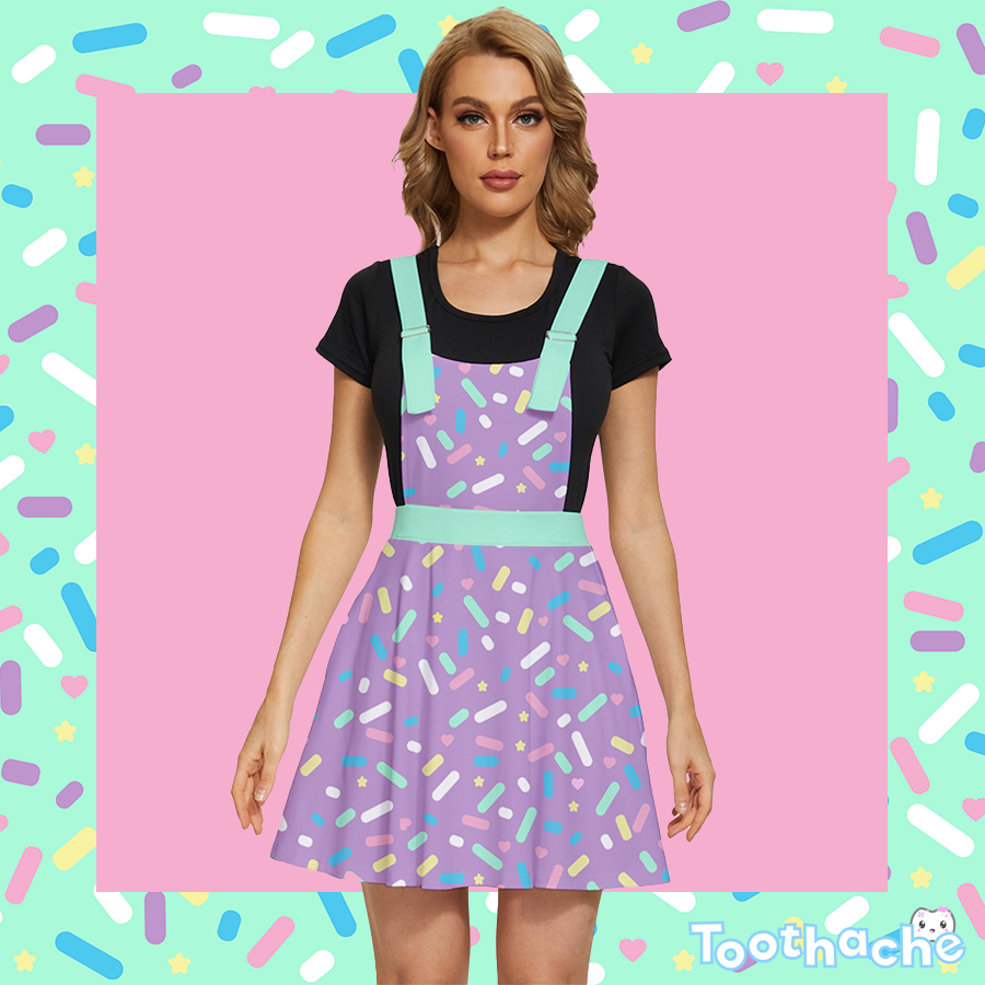 Sprinkle Party Apron Dress - Grape