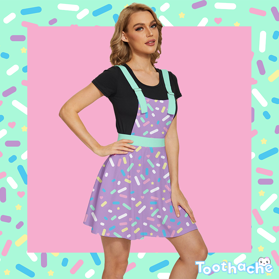 Sprinkle Party Apron Dress - Grape