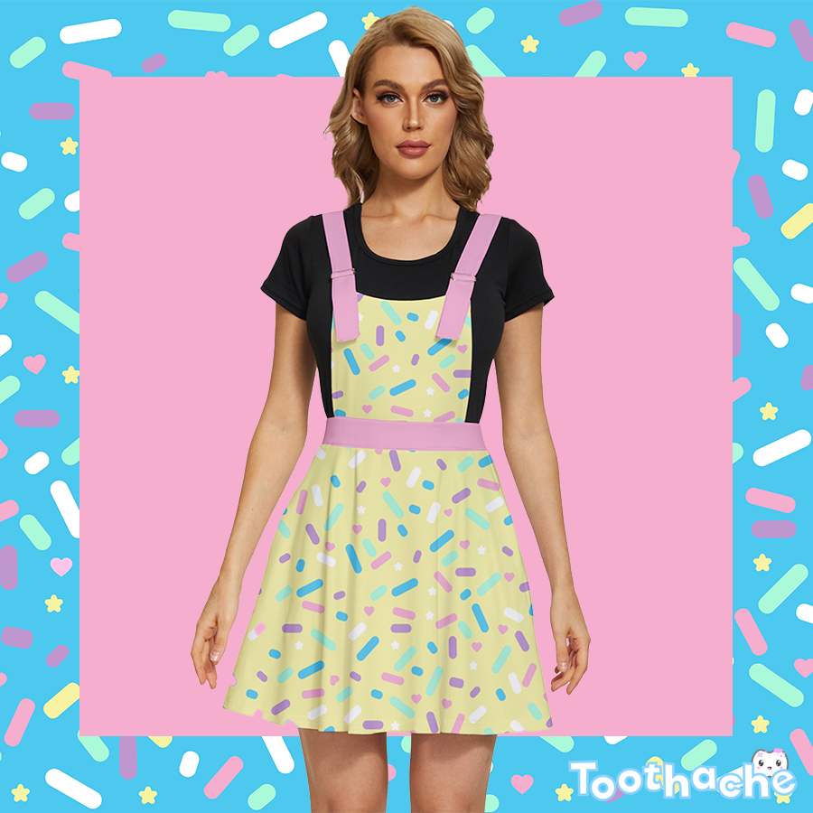 Sprinkle Party Apron Dress - Lemon