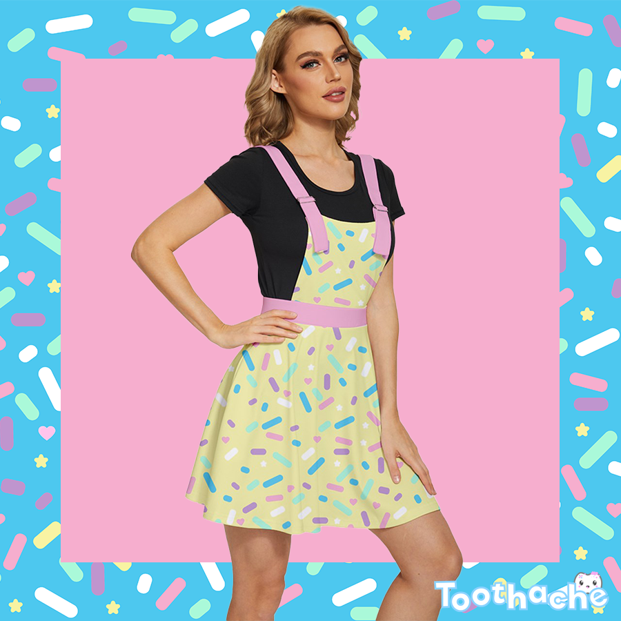Sprinkle Party Apron Dress - Lemon