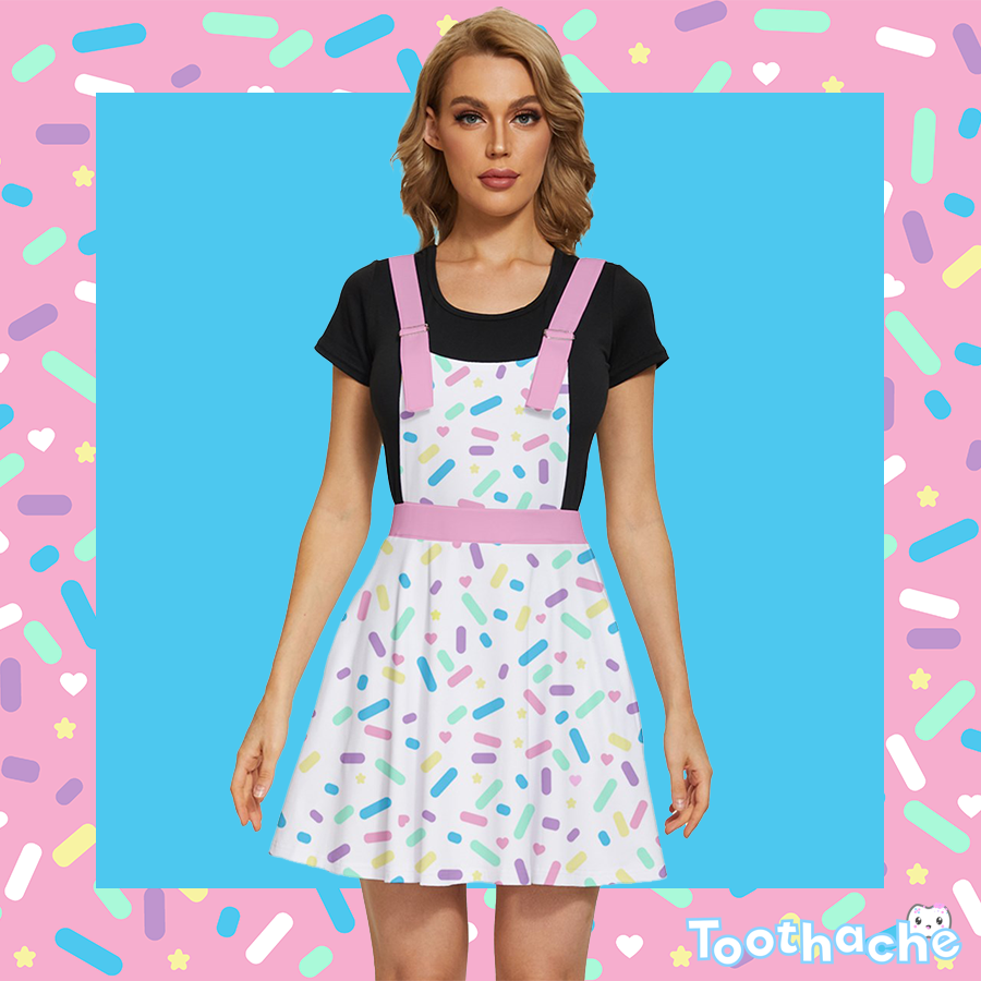 Sprinkle Party Apron Dress -Vanilla