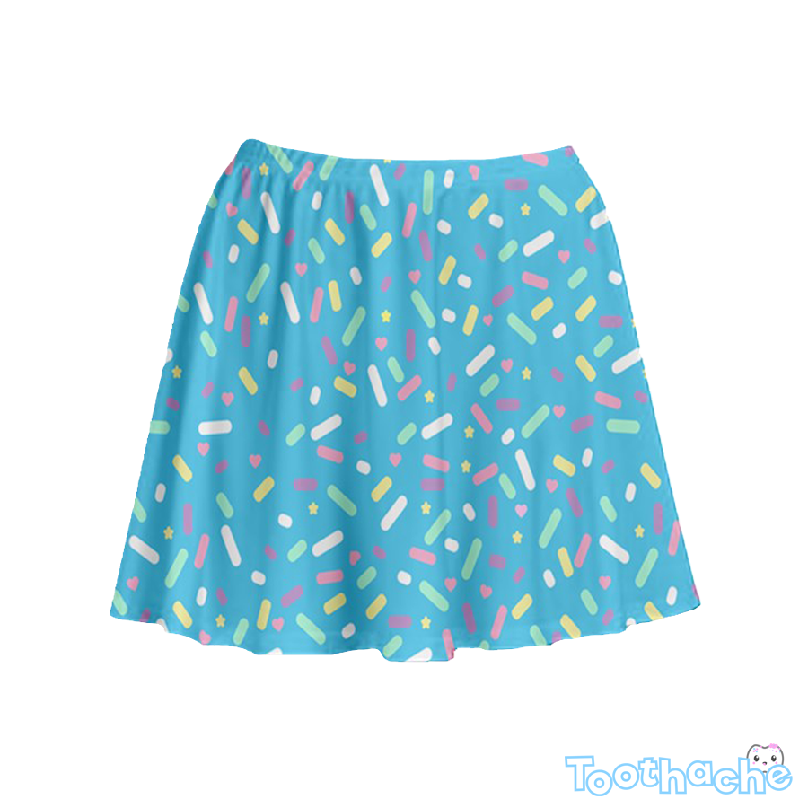 Sprinkle Party Skater Skirt - Blueberry