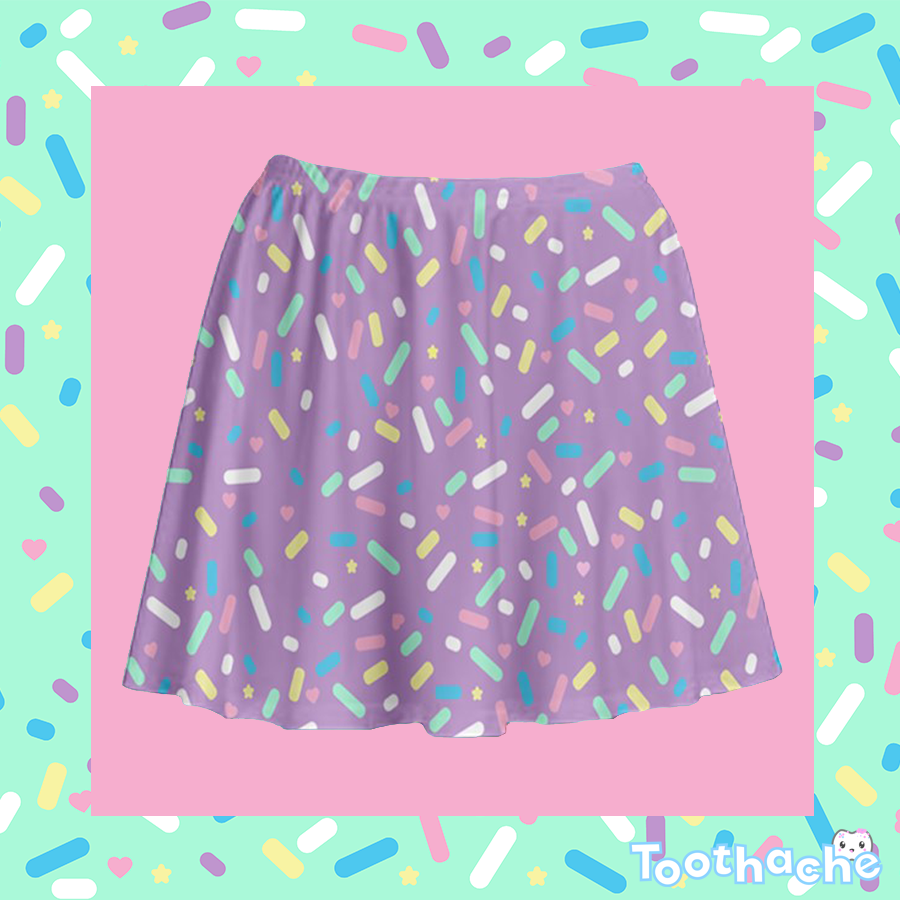 Sprinkle Party Skater Skirty - Grape