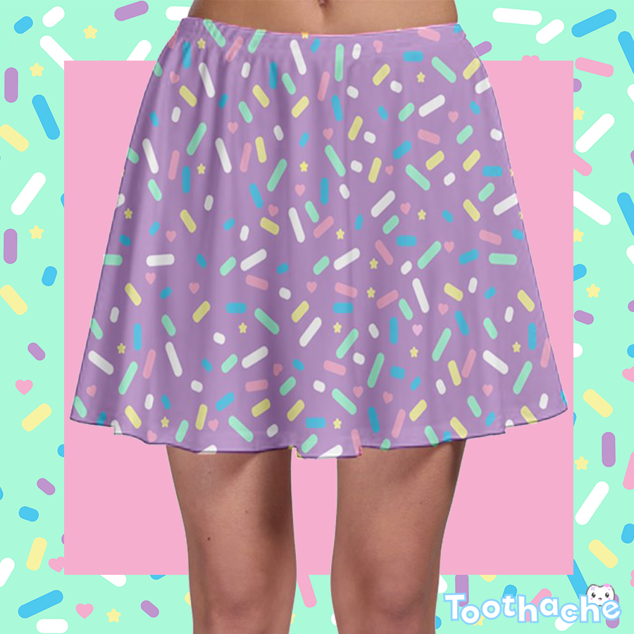 Sprinkle Party Skater Skirty - Grape