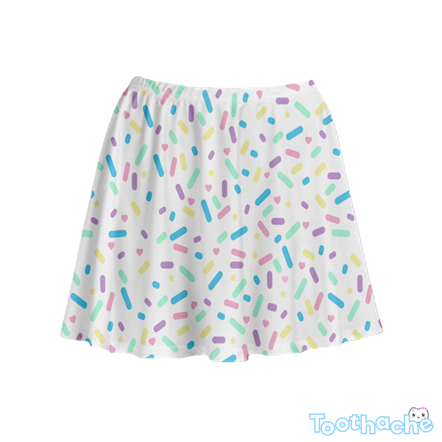 Sprinkle Party Skater Skirt - Vanilla