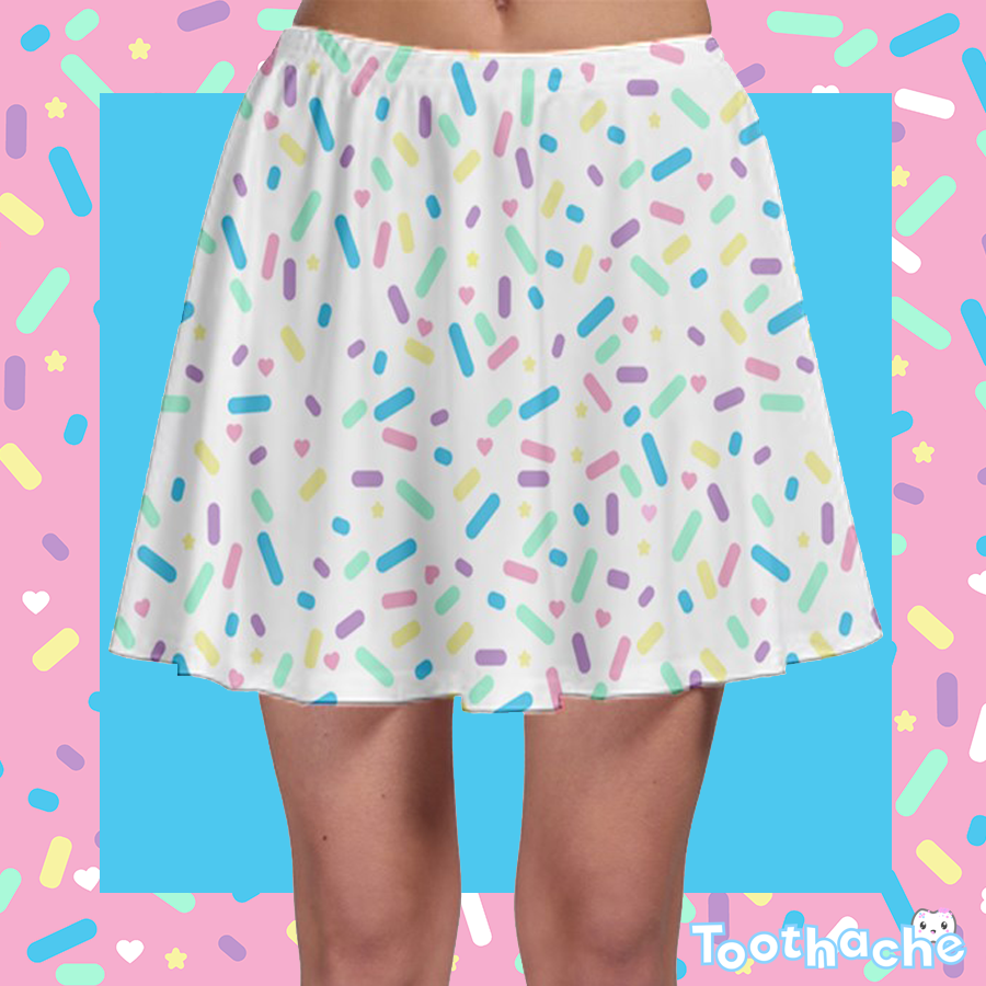 Sprinkle Party Skater Skirt - Vanilla