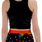 Neon Bold Bowling Alley Vibes Mini Skirt in Black