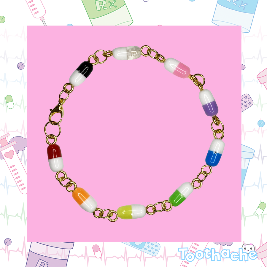 Medical Mess Pills Bracelet - Gold