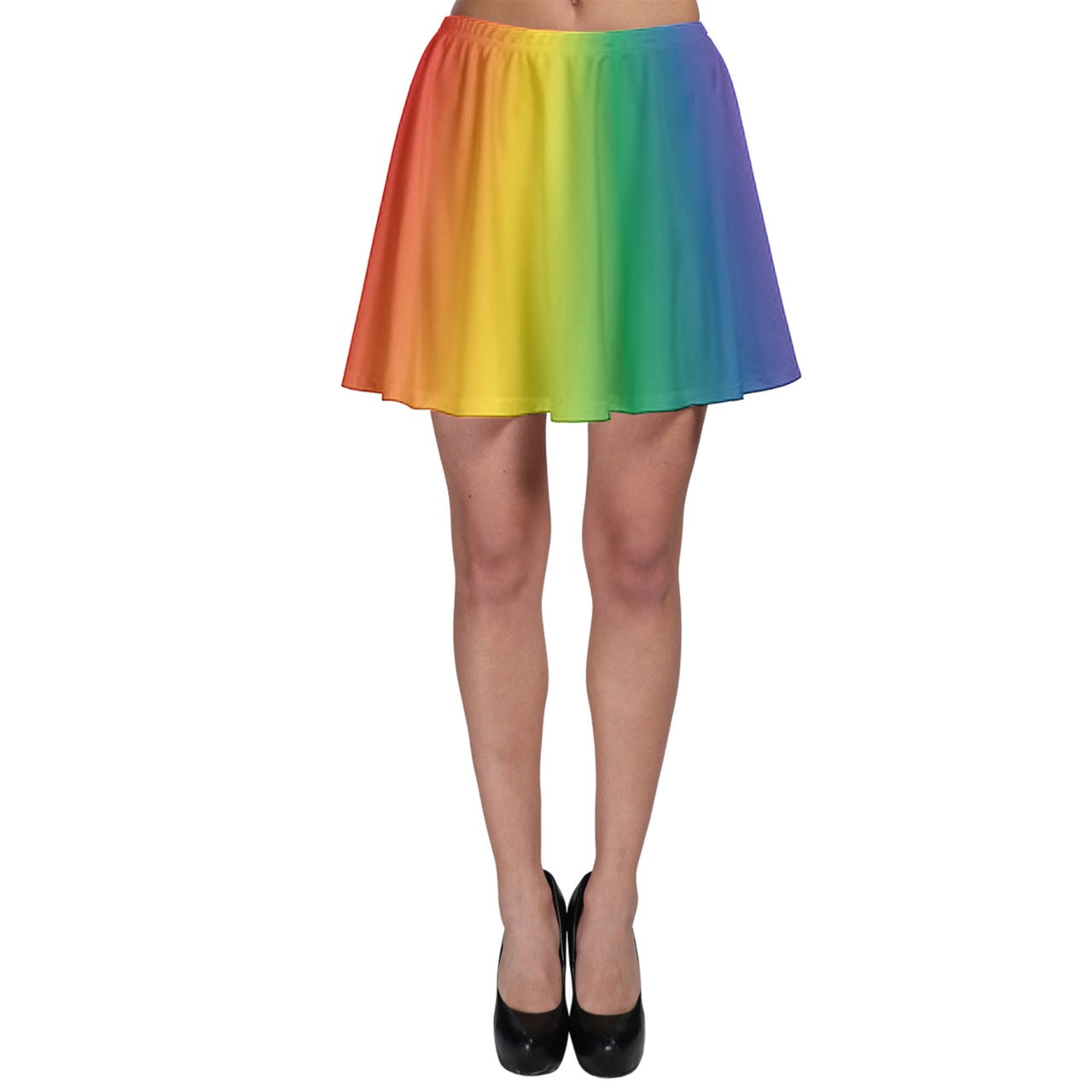 Rainbow Gradient Skater Skirt