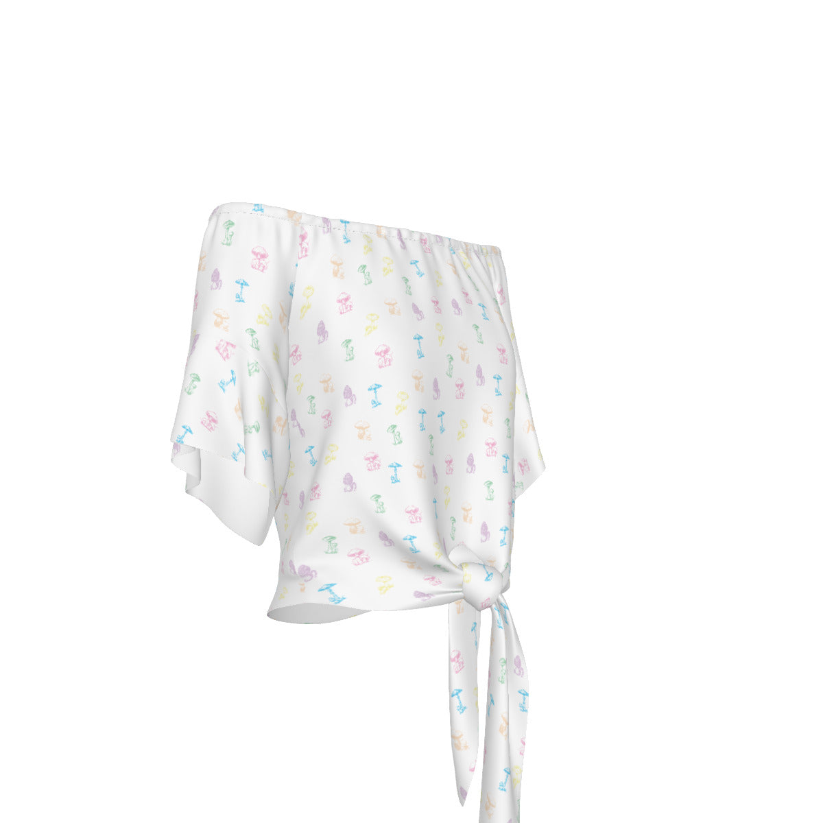 🍄 Enchanted Mycology: Bell Sleeve Blouse - White