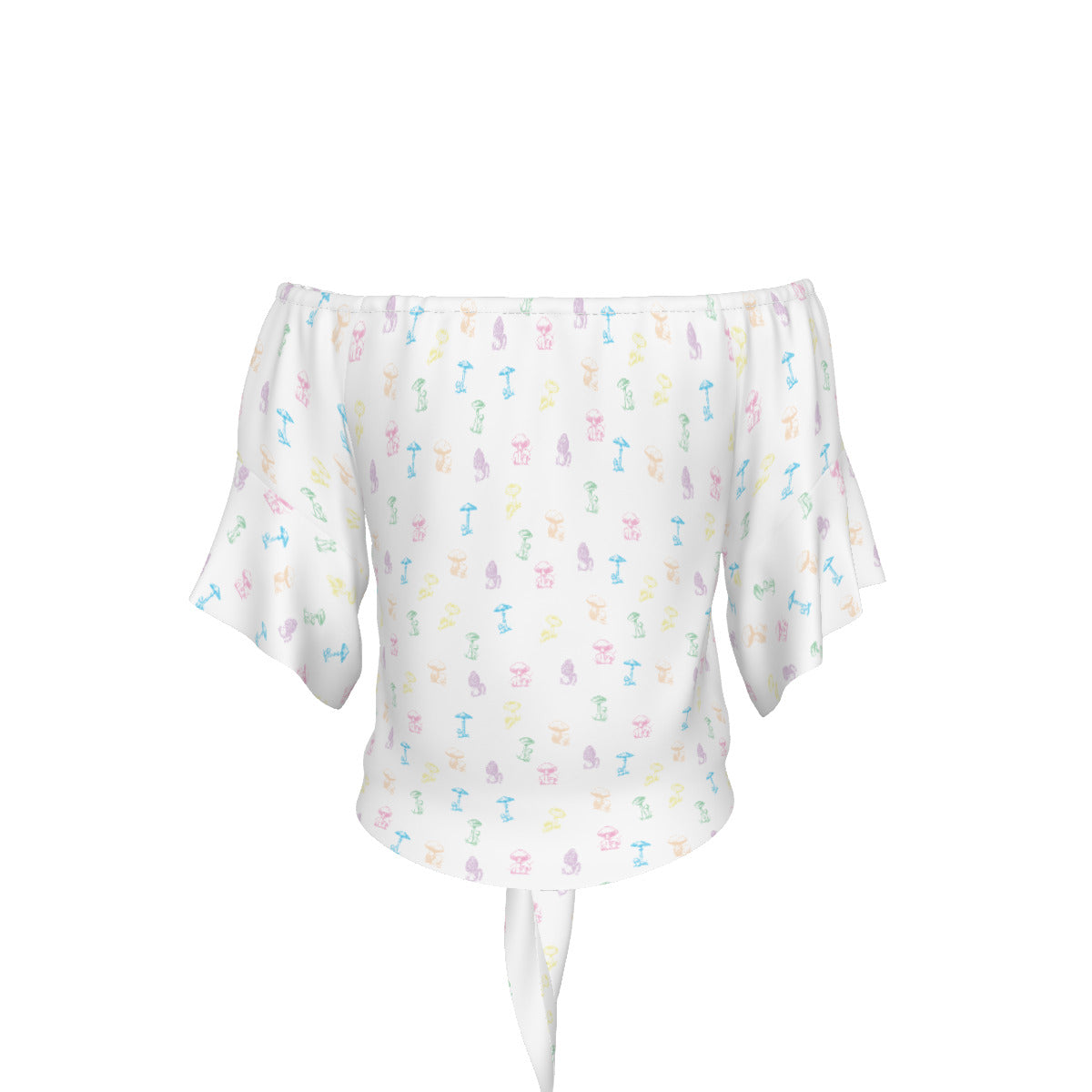🍄 Enchanted Mycology: Bell Sleeve Blouse - White