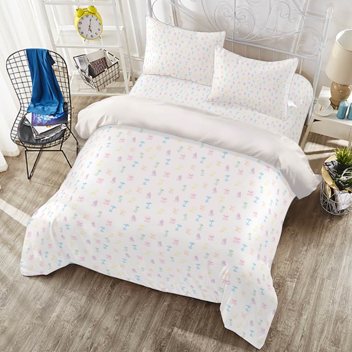🍄 Enchanted Mycology: Duvet Cover Set - White