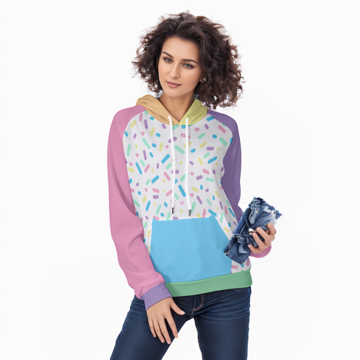 Sprinkle Party - Vanilla Raglan Pullover Hoodie
