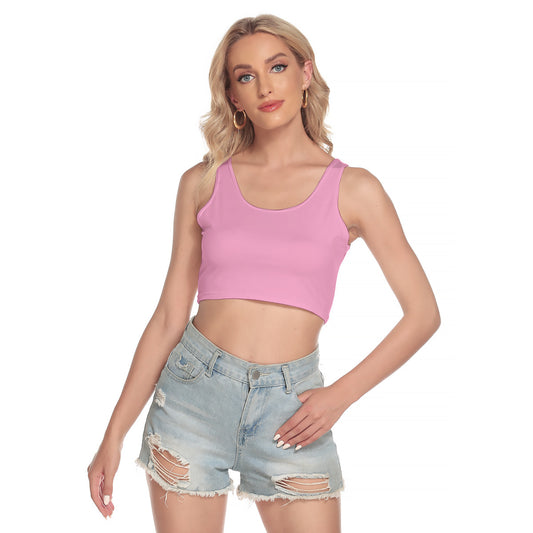 Toothache Basics Sport Crop Tank Top - Petal Pink