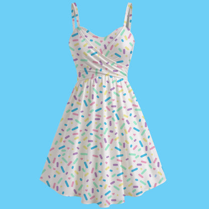 Sprinkle Party - Vanilla Spaghetti Strap Dress