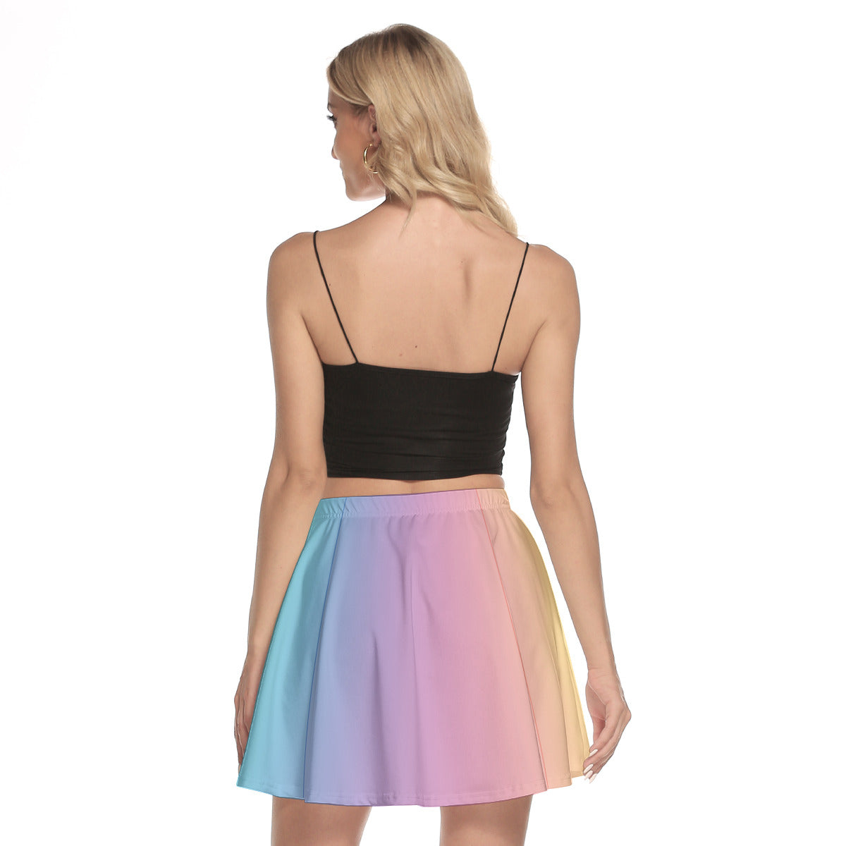 Pastel Rainbow Mini Skater Skirt