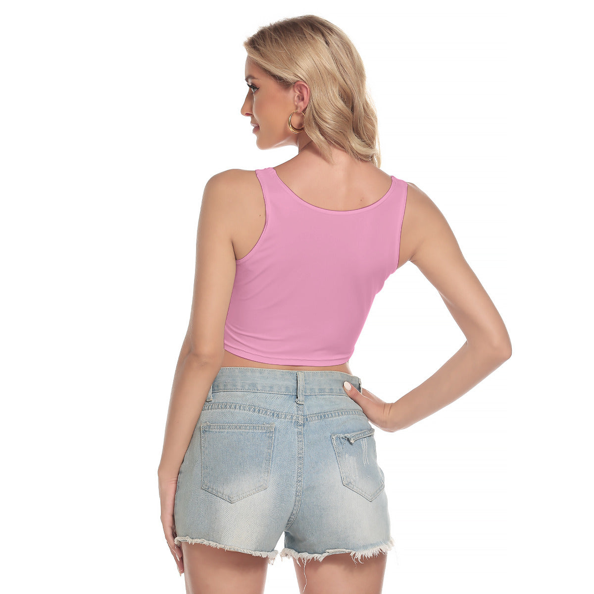 Toothache Basics Sport Crop Tank Top - Petal Pink