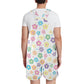 Retro Flower Overall Shorts - Unisex Kawaii Suspenders (2XS-4XL)