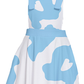 Cow Print Apron Dress in Blue