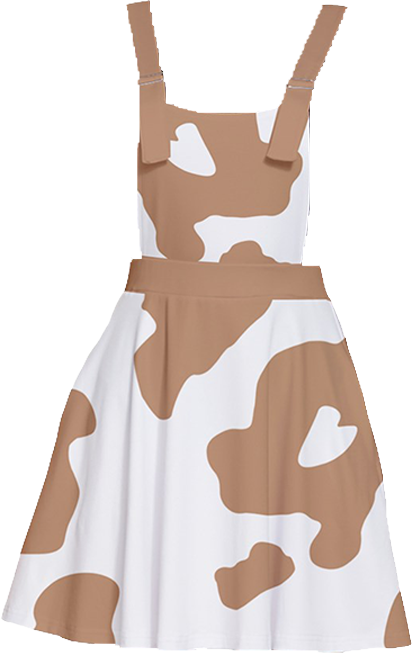 Cow Print Apron Dress in Brown